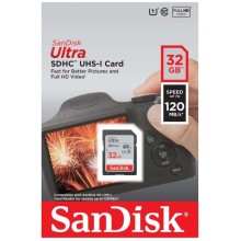 Карта памяти 32Gb SanDisk Ultra SDHC Class 10 UHS-I (120/10 MB/s)