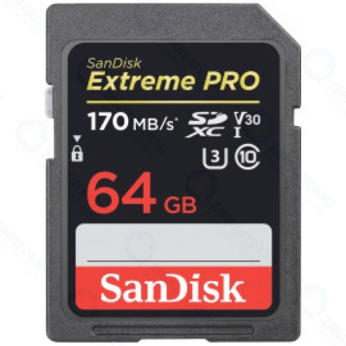 Карта памяти 64Gb SanDisk Extreme Pro SDXC Class 10 UHS-I U3 V30 (170/90 MB/s)