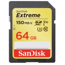 Карта памяти 64Gb SanDisk Extreme SDXC Class 10 UHS-I U3 V30 (150/60 MB/s)