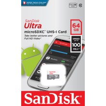 Карта памяти micro SDXC 64Gb Sandisk Ultra Class 10 UHS-I (100/10 MB/s)