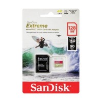Карта памяти micro SDXC 128Gb Sandisk Extreme Action Camera UHS-I U3 V30 A2 + ADP (160/90 MB/s)