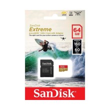 Карта памяти micro SDXC 64Gb Sandisk Extreme Action Camera UHS-I U3 V30 A2 + ADP (160/60 MB/s)