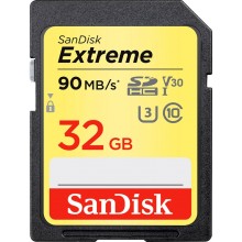 Карта памяти SanDisk Extreme SDHC 32Gb Class 10 UHS-I U3 V30 (90/40 MB/s) SDSDXVE-032G-GNCIN