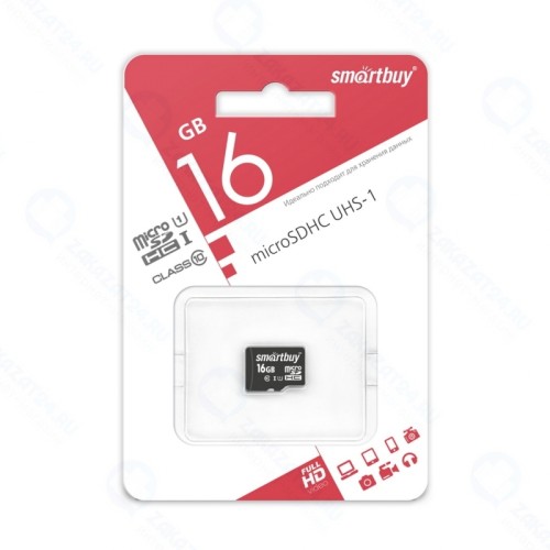 Карта памяти micro SDHC 16Gb SmartBuy Class 10 UHS-I