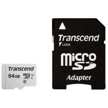 Карта памяти micro SDXC 64Gb Transcend 300S UHS-I U1 A1 + ADP (100/25 Mb/s)
