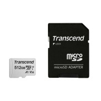 Карта памяти micro SDXC 512Gb Transcend 300S UHS-I U3 V30 A1 + ADP (100/85 Mb/s)