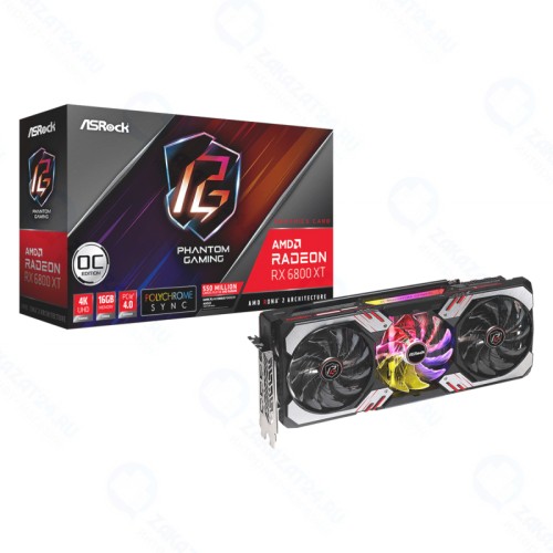 Видеокарта ASROCK Radeon RX 6800 XT 16384Mb Phantom Gaming D OC (RX6800XT PGD 16GO)