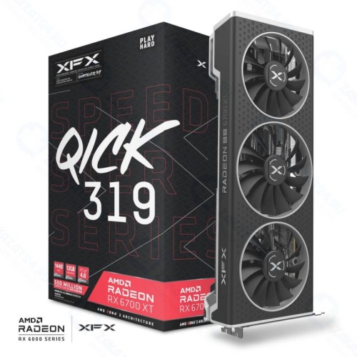 Видеокарта XFX Radeon RX 6700 XT 12288Mb Speedster QICK319 BLACK (RX-67XTYPBDP)