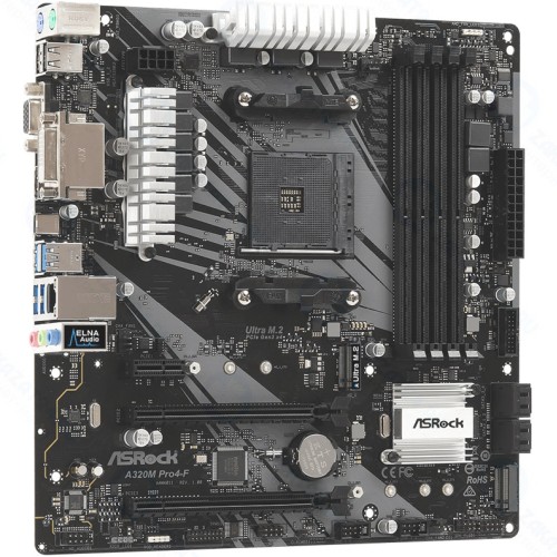Материнская плата ASRock A320M PRO4-F (AM4, mATX)