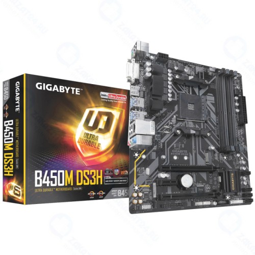 Материнская плата GIGABYTE B450M DS3H 1.1 (AM4, mATX)