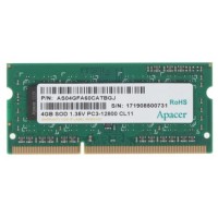 Оперативная память SO-DIMM DDR3 Apacer 4Gb 1600MHz CL11 SR 1.35V DV.04G2K.KAM [AS04GFA60CATBGJ]