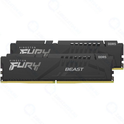 Оперативная память Kingston DDR5 32Gb (2x16Gb) 4800MHz pc-34800 FURY Beast Black (KF548C38BBK2-32)