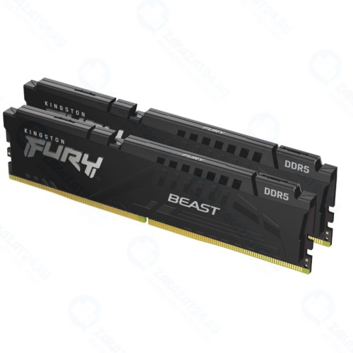 Оперативная память Kingston DDR5 32Gb (2x16Gb) 5200MHz pc-41600 FURY Beast Black (KF552C40BBK2-32)
