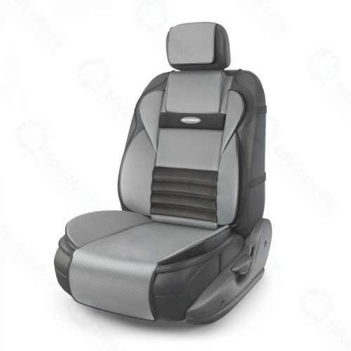 Накидка на сиденье AUTOPROFI Multi Comfort, ортопедическая, экокожа, чёрный/темно-серый