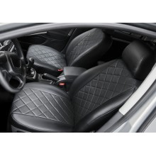 Авточехлы RIVAL для Renault Arkana (2019-н.в.), Ромб (спинка 40/60), эко-кожа, черные