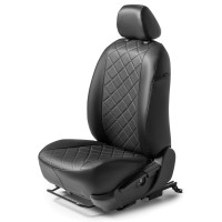 Авточехлы Rival для Ford Focus II седан, хэтчбек, универсал (компл. Ghia) (2005-2011), Kuga I 5-дв. (компл. Trend) (2008-2012), "Ромб" (спинка 40/60), экокожа