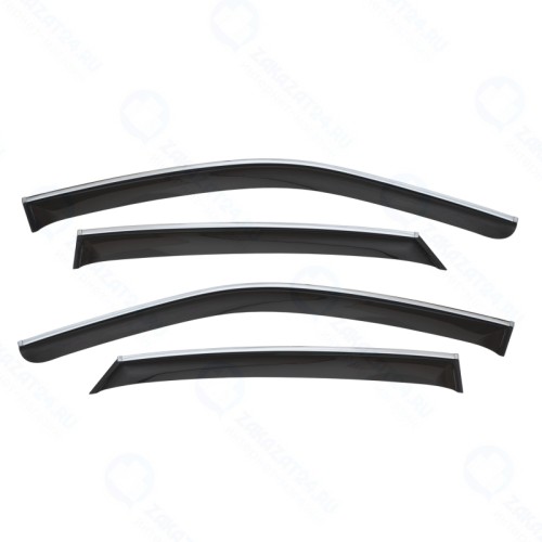 Дефлекторы окон CHROMEX для GEELY Tugella FY11 (2020-н.в.) с хромированным молдингом