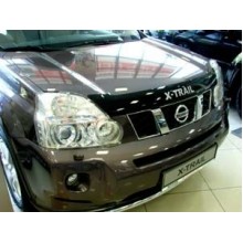 Дефлектор капота SIM для NISSAN X-Trail (2007-2014) темный, с логотипом (NLD.SNIXTR0712L)