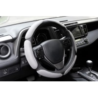 Спонжевая оплётка руля KRAFT серая, 42см / XL