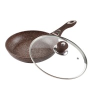 Сковорода с крышкой Bekker BK-7837 DARK CHOCOLATE с рифленным дном, 20 см