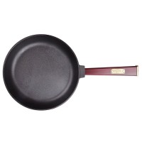 Сковорода BRIZOLL "ОПТИМА" с деревянной ручкой, бордо, 26х4 см