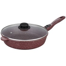 Сковорода глубокая Elan Gallery ГАРМОНИЯ ВКУСА Рубин с крышкой, со съёмной ручкой, 28 см