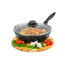 Сковорода глубокая Elan Gallery ГАРМОНИЯ ВКУСА "Черный Оникс" с крышкой, 26 см Сковорода глубокая Elan Gallery ГАРМОНИЯ ВКУСА "Черный Оникс" с крышкой, 26 см