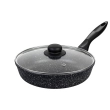 Сковорода глубокая с крышкой Elan Gallery ГАРМОНИЯ ВКУСА "Черный мрамор" 120135, 24см Сковорода глубокая с крышкой Elan Gallery ГАРМОНИЯ ВКУСА "Черный мрамор" 120135, 24см