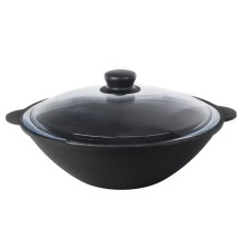 Сковорода WOK Камская посуда со стеклянной крышкой, 30 см, 3,5 л