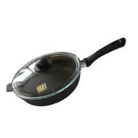 Сковорода Камская Посуда с бакелитовой ручкой, стеклянной крышкой 24 см