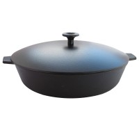 Сковорода Камская Посуда с двумя ушками с алюминиевой крышкой 28 см