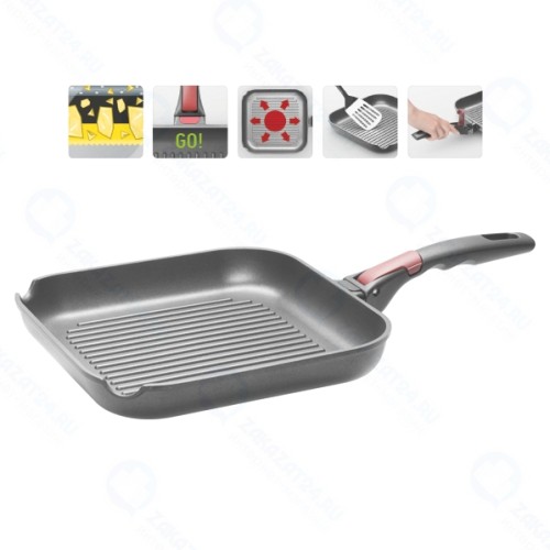 Сковорода-гриль NADOBA VILMA с антипригарным покрытием и съёмной ручкой, 26х26 см