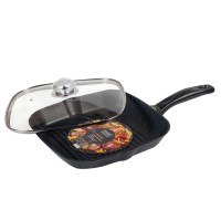 Сковорода-гриль с крышкой Panairo "Lordom", литой алюминий, 27*27 см