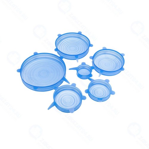 Набор крышек Bradex растягивающихся, 6 шт, голубой