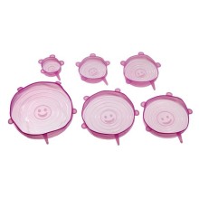 Набор крышек Bradex универсальных растягивающихся, 6 шт, розовый Набор крышек Bradex универсальных растягивающихся, 6 шт, розовый