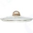Крышка стеклянная PANAIRO с ручкой Soft-touch WOOD 28см