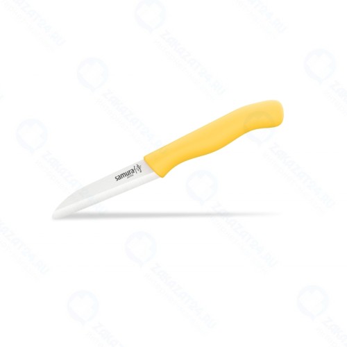 Нож для овощей и фруктов Samura Eco SC-0011YL желтый, циркониевая керамика, 75 мм.