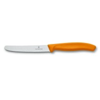 Нож для томатов VICTORINOX SwissClassic, с серрейторной заточкой, оранжевый, 11 см