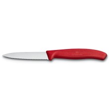 Нож кухонный для овощей VICTORINOX SwissClassic, лезвие 8 см с серрейторной заточкой, красный Нож кухонный для овощей VICTORINOX SwissClassic, лезвие 8 см с серрейторной заточкой, красный