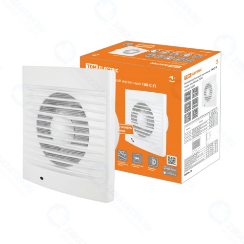 Вентилятор бытовой TDM Electric настенный, 100 С-П, подш. кач, белый