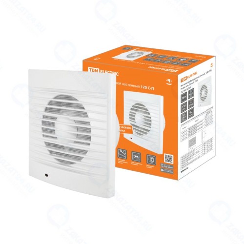 Вентилятор бытовой TDM Electric настенный, 120 С-П, подш. кач, белый