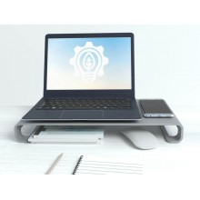 Алюминиевая подставка для ноутбука/монитора EMBODIMENT EMB-MLS-F-G, серая