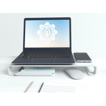 Алюминиевая подставка для ноутбука/монитора EMBODIMENT EMB-MLS-F-W, белая