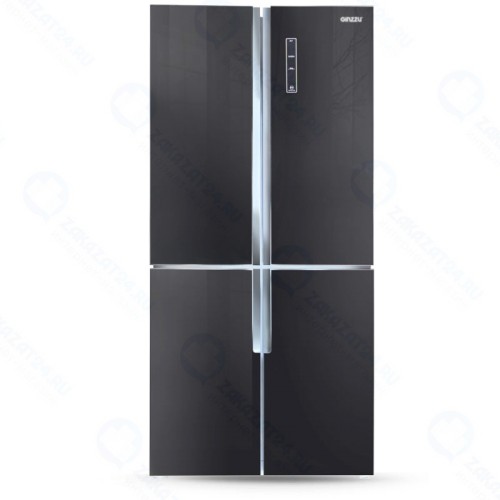 Холодильник Side by Side Ginzzu NFK-510 черное стекло