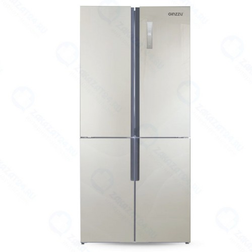 Холодильник Side by Side Ginzzu NFK-510 шампань стекло