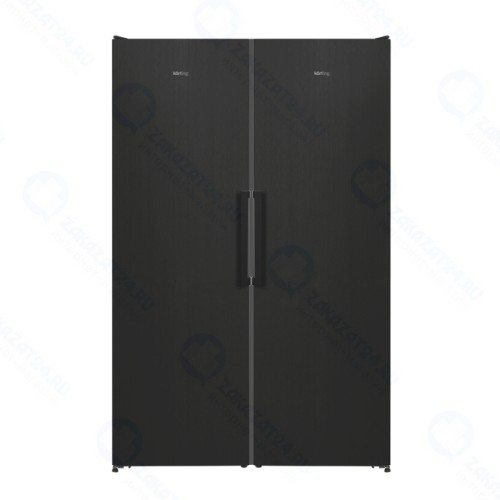 Холодильник Side by Side Korting 1857 N черный ( состоит из холодильника KNF 1857 N и морозильника KNFR 1837 N )