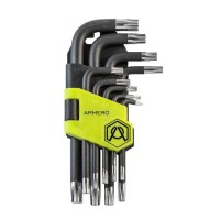 Набор ключей TORX Armero A410/097, 9шт, CrV, короткие
