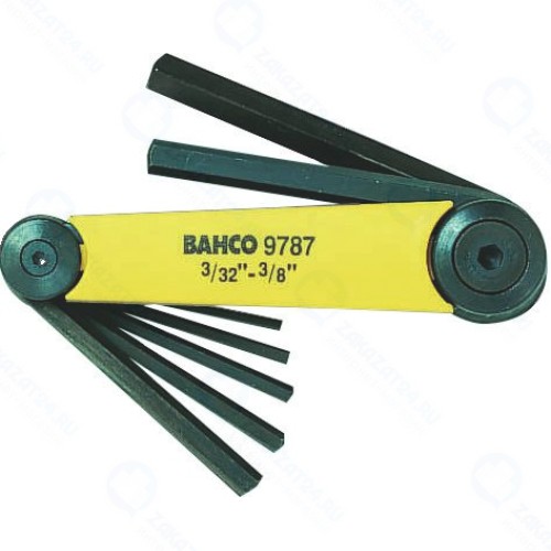 Набор шестигранных ключей Bahco BE-9787, оксидированные, дюймовых размеров,7шт, 3/32 - 3/8