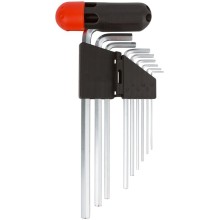 Ключи шестигранные FIT IT 64197, длинные, 1.5-10 мм, CrV, 9 шт, с пластиковой Т-образной ручкой