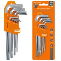 Набор ключей TDM Electric "HEX" 9 шт.: 1.5-10 мм, длинные, (держатель в блистере), CR-V сталь "Алмаз"